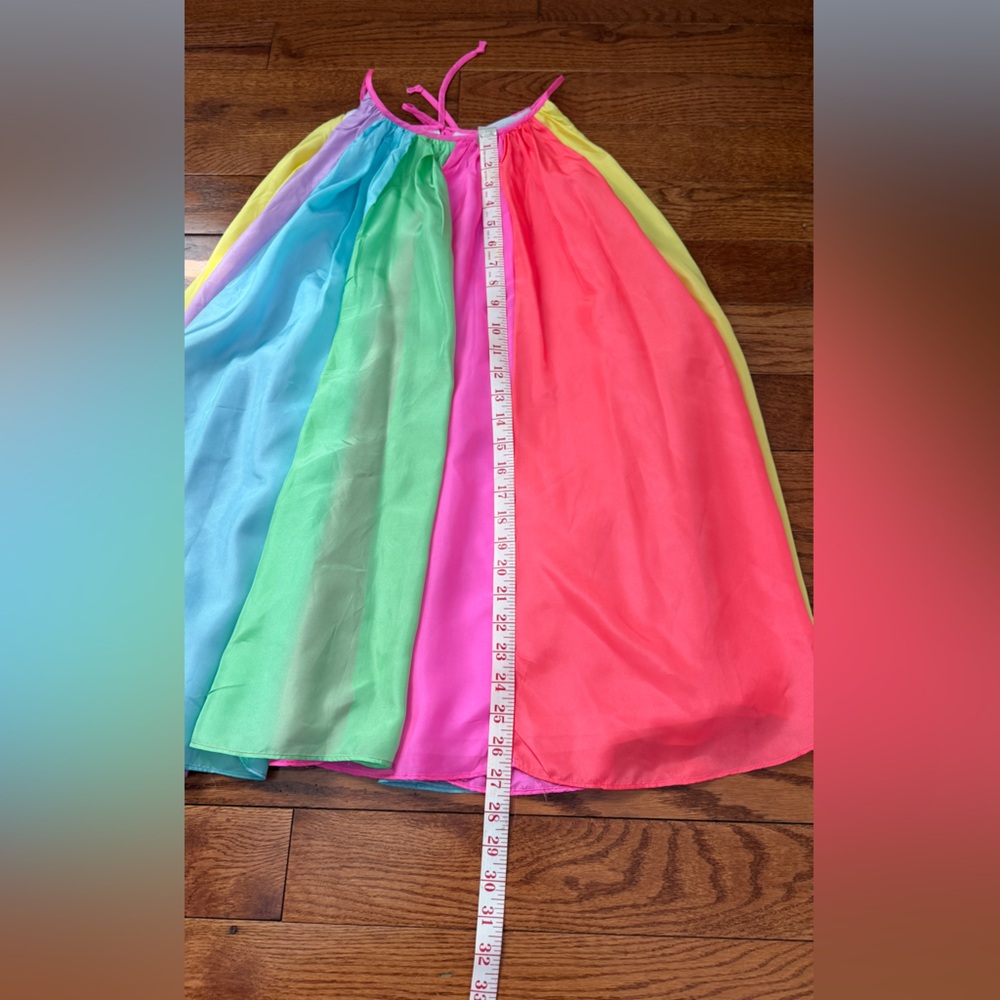 NWT- Halabaloo Rainbow Dress 100% Silk Girls Sz 12 - Picture 5 of 6